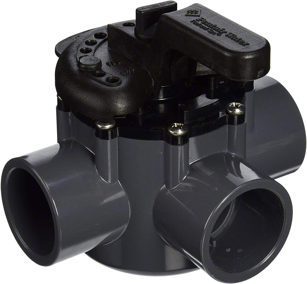 3-Port 3-Way Diverter Valve - 1-1/2 x 2 Inch O.D. - PVC