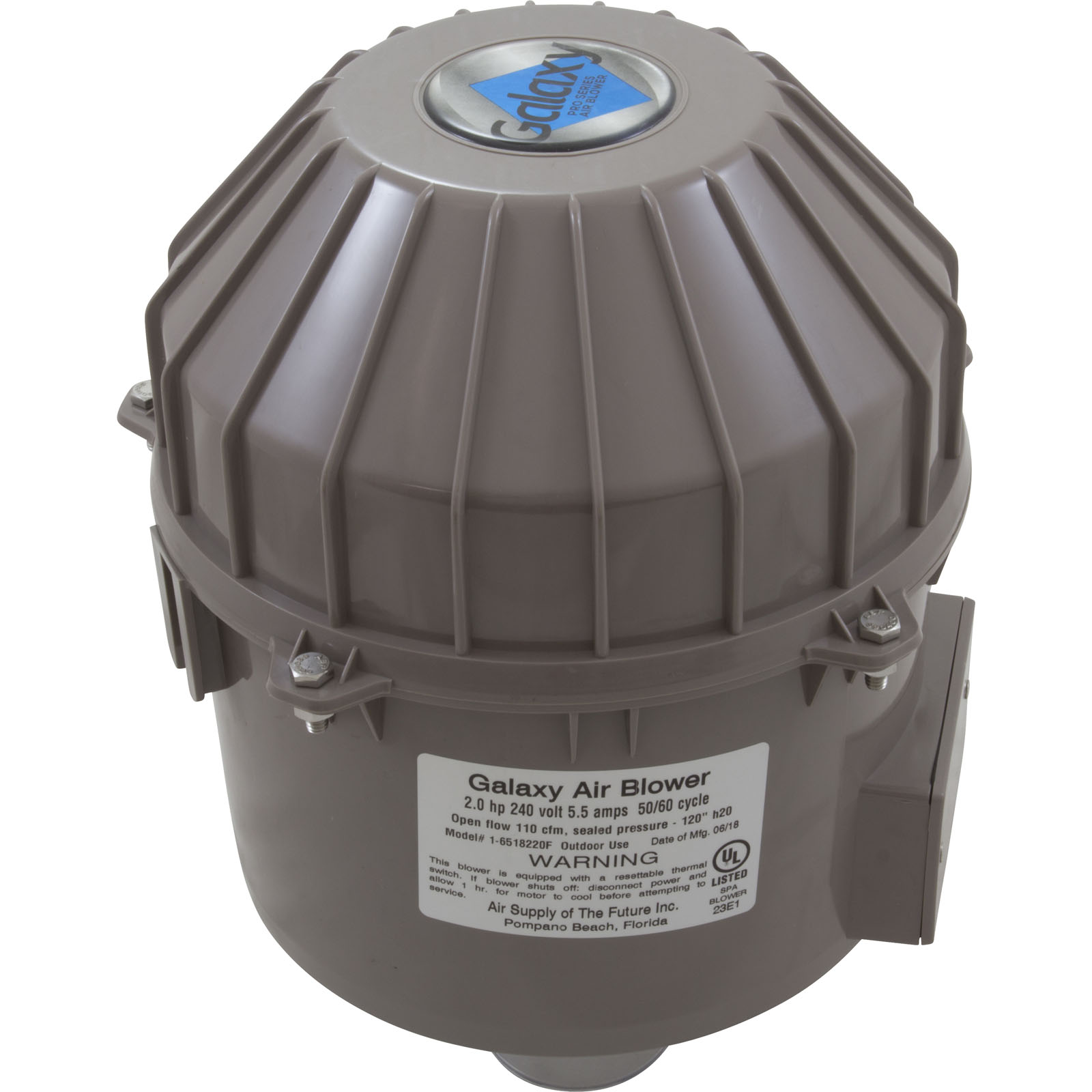 Blower, Air Supply Galaxy Pro, 2.0hp, 230v, 5.5A, Hardwire |6520231