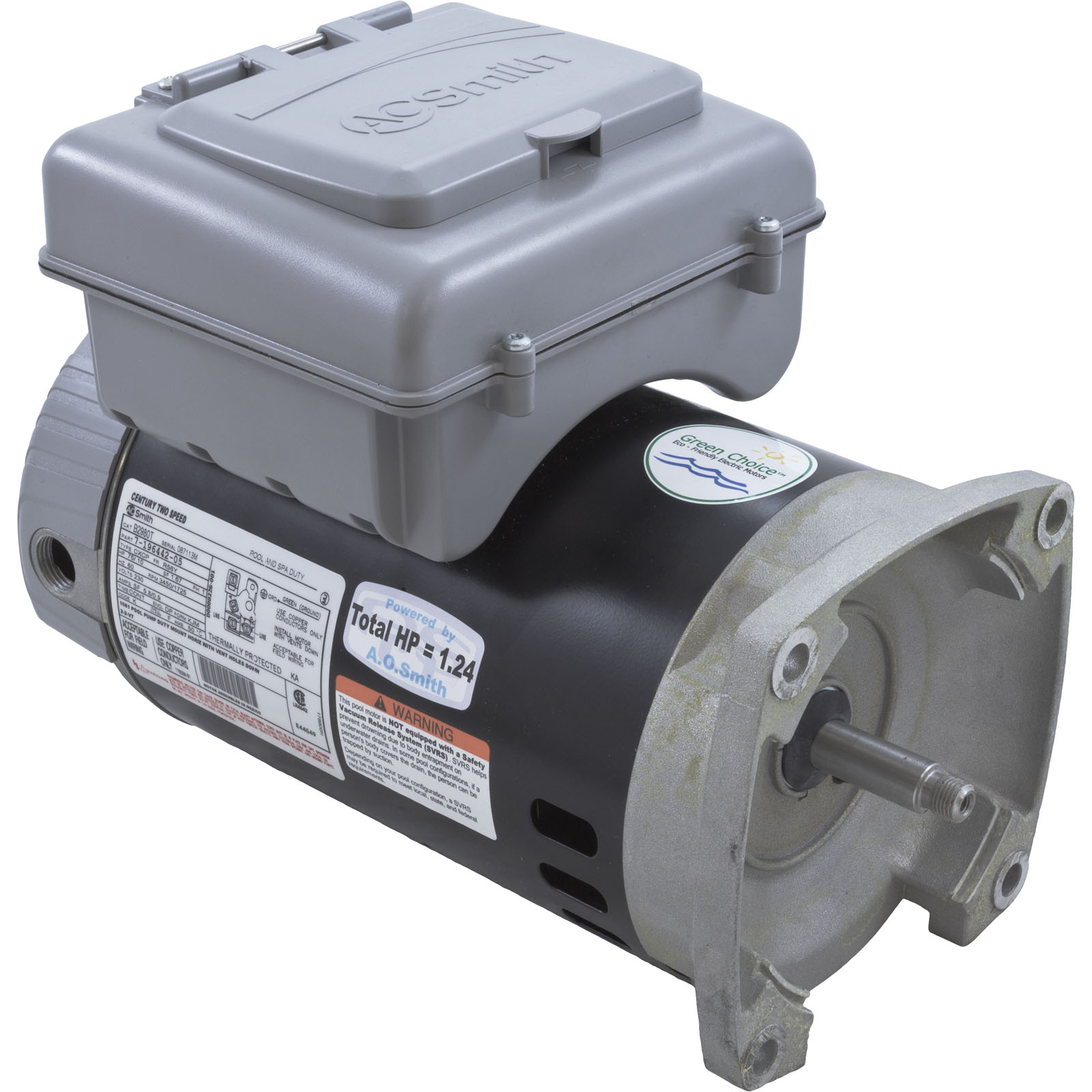 Motor, Century, 0.75hp, 115v, 2-Spd, 56Yfr, SQFL, 2-Green | B2981T