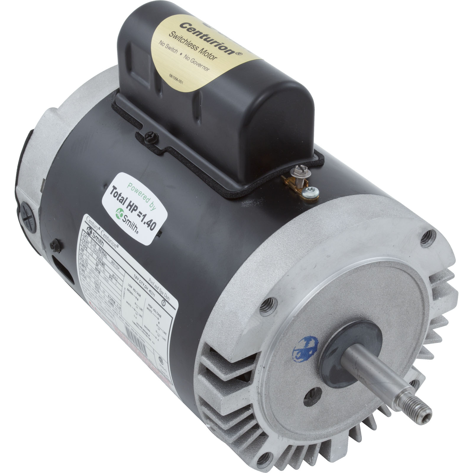 Motor, Century, 1.0hp, 115v/230v, 1-Spd, 56Jfr, C-Face Thd | B128