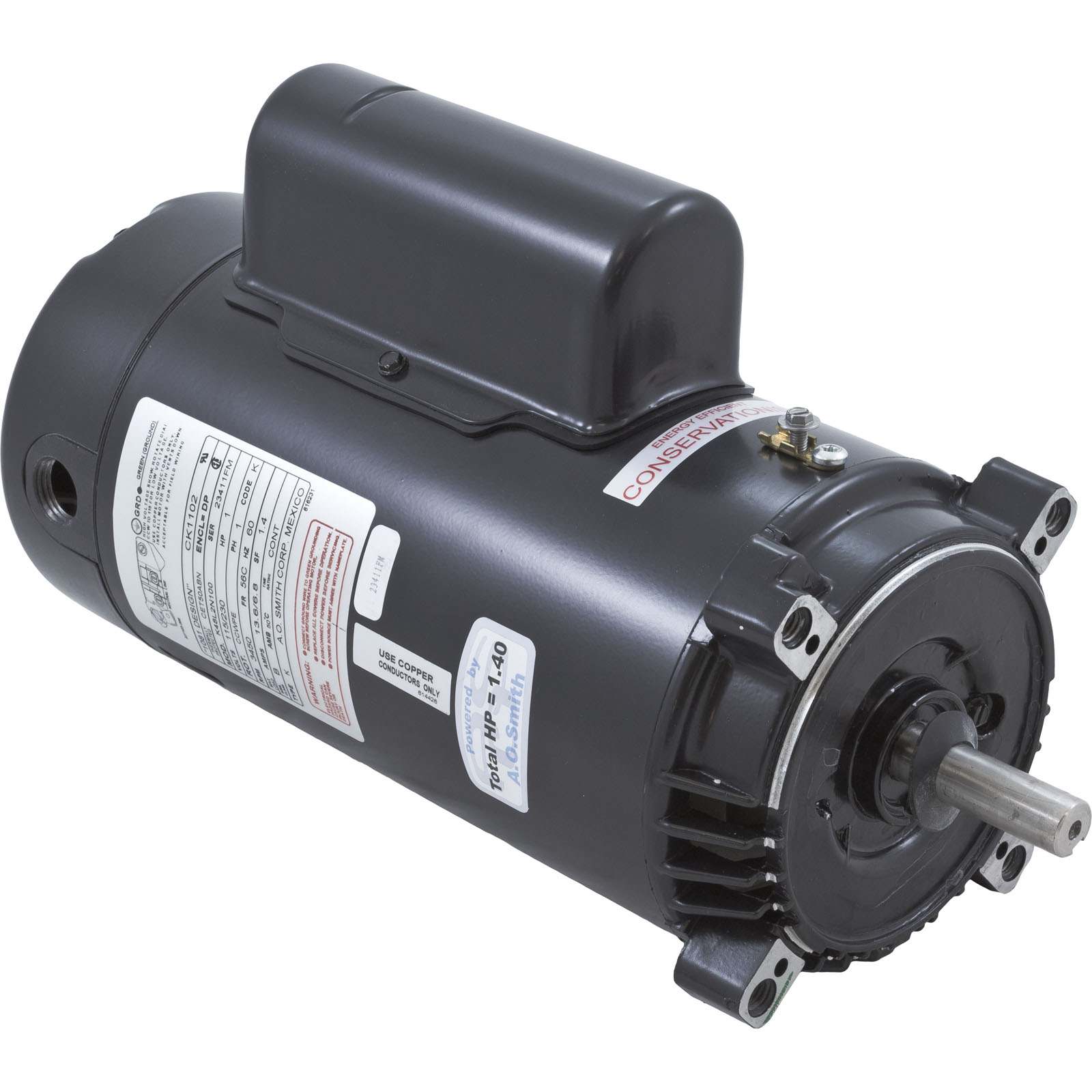 Motor, Century, 1.0hp, 115v/230v, 1-Spd, 56Cfr, C-Face Key | CK1102