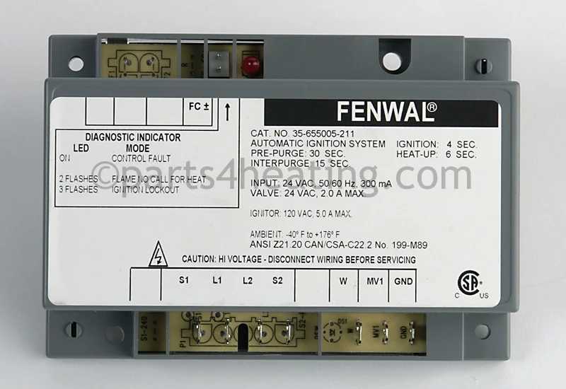 Kidde-Fenwal35-655005-21124 VAC Hot Surface Ignition Control Board CSA Certified