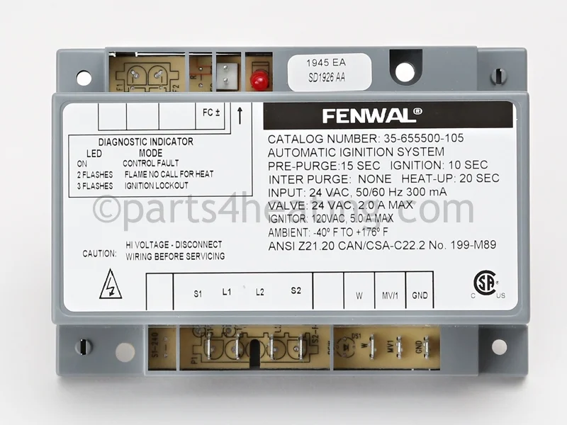 Kidde-Fenwal35-655500-10524 VAC Hot Surface Ignition Control Board Module