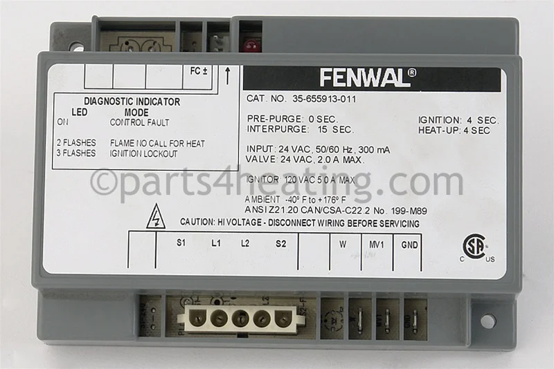 Kidde-Fenwal35-655913-01124 VAC Hot Surface Ignition Control Board CE/CSA Certified