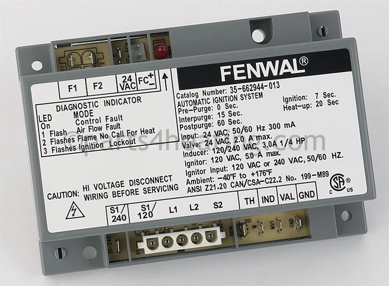 Kidde-Fenwal35-662944-013Ignition Control Board 24 VAC Hot Surface With Blower Relay CSA