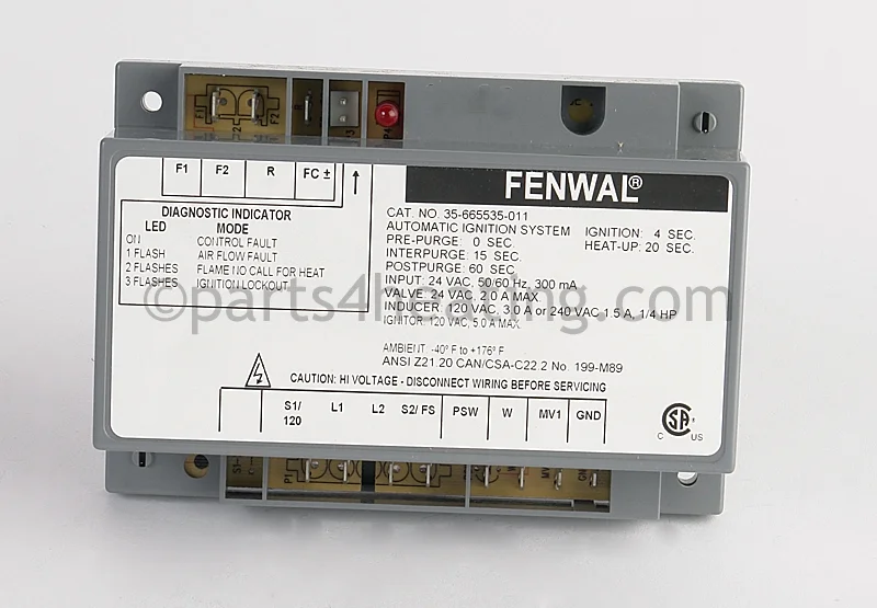Kidde-Fenwal35-665535-011Ignition Control Board 24 VAC Hot Surface With Blower Relay CSA