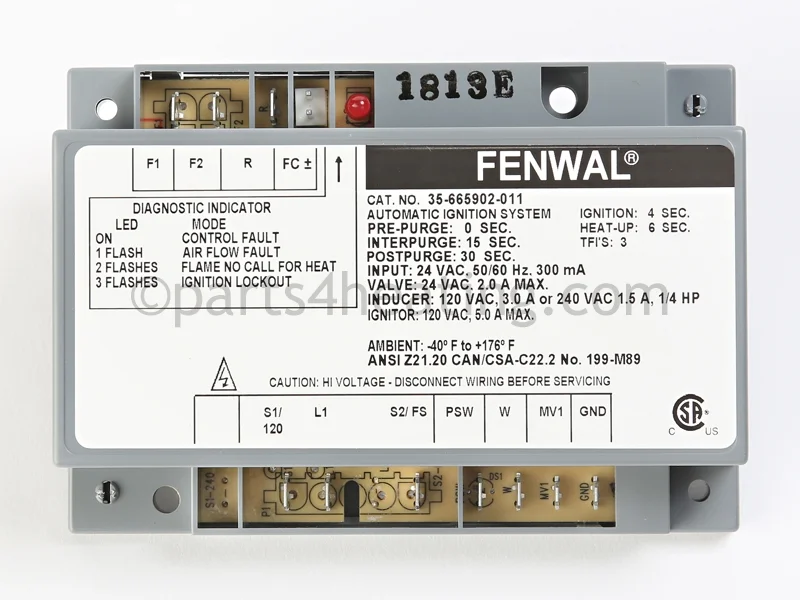 Kidde-Fenwal35-665902-01124 VAC Hot Surface Ignition Control Board Module