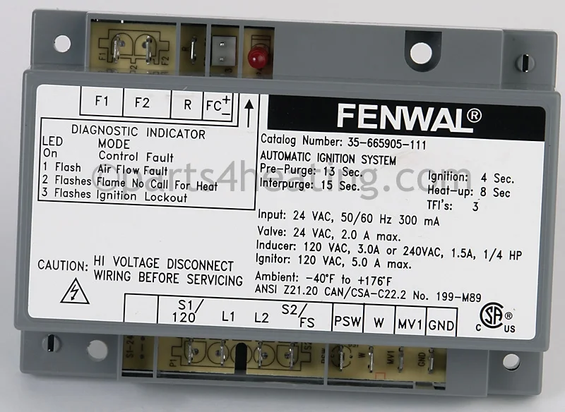 Kidde-Fenwal35-665905-11124 VAC Hot Surface Ignition Control Board Board