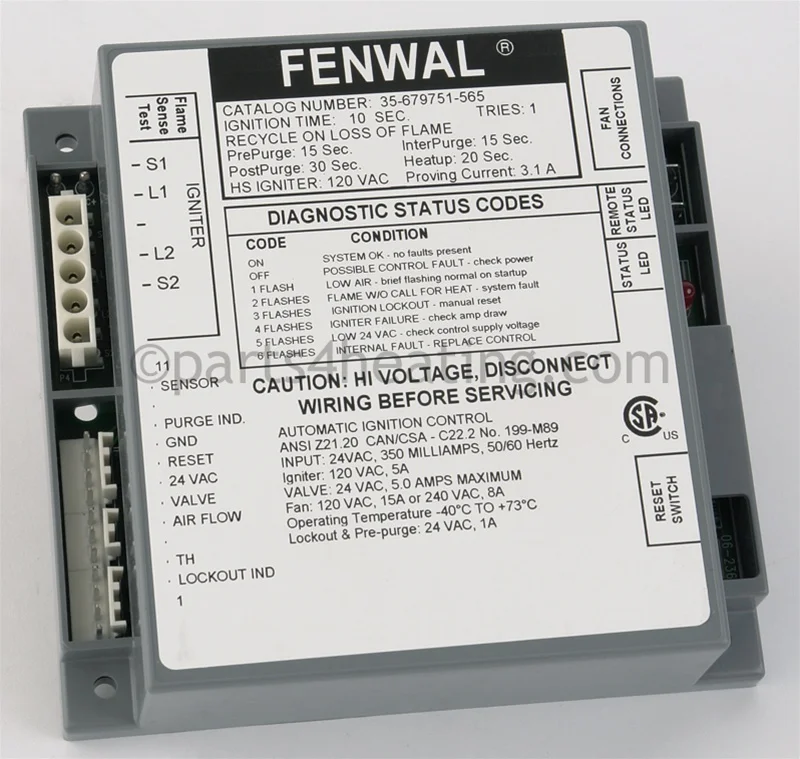Kidde-Fenwal35-679751-56524 VAC Proven Hot Surface Ignition Control Board With Blower Relay
