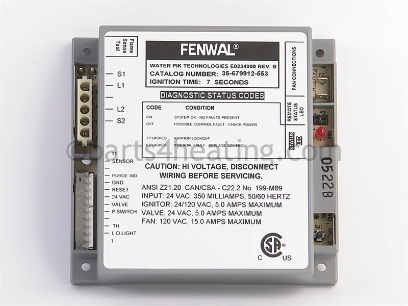 Kidde-Fenwal35-679912-55324 VAC Proven Hot Surface Ignition Control Board With Blower Relay