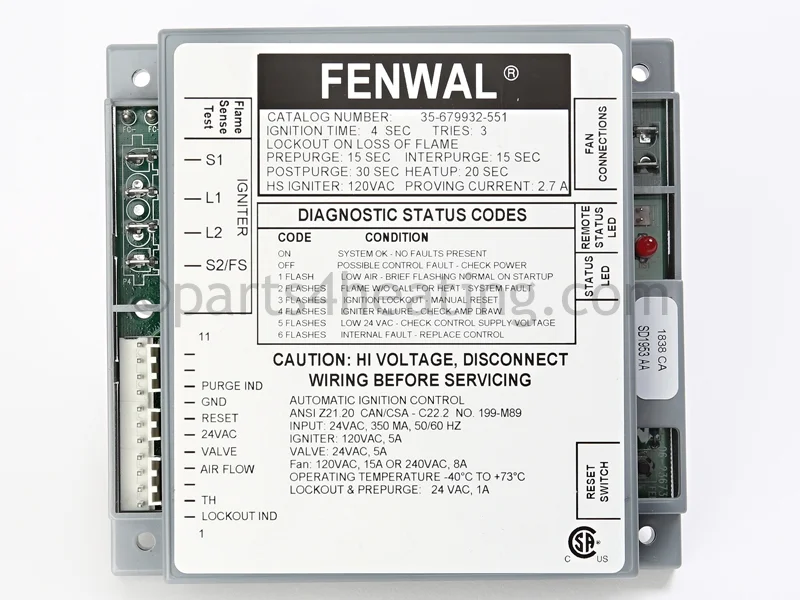 Kidde-Fenwal35-679932-55124 VAC Proven Hot Surface Ignition Control Board