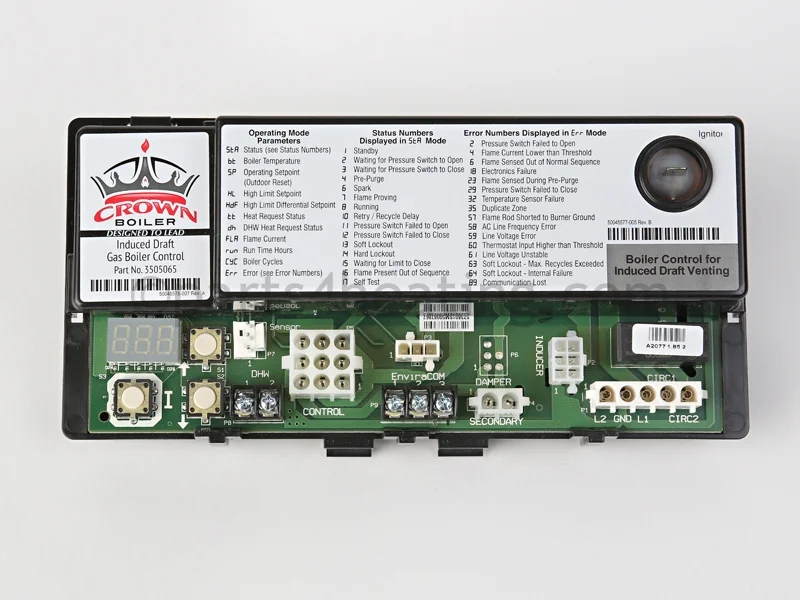 Velocity Boiler Works3505065Integrated Boiler Control Board For Induced Draft Boiler