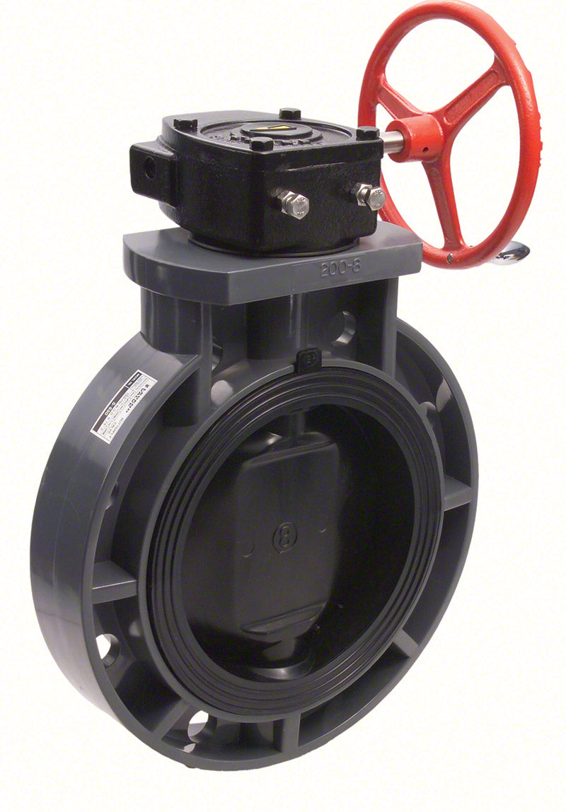 Wafer-Type PVC Gear Butterfly Valve S-651 - 10 Inch