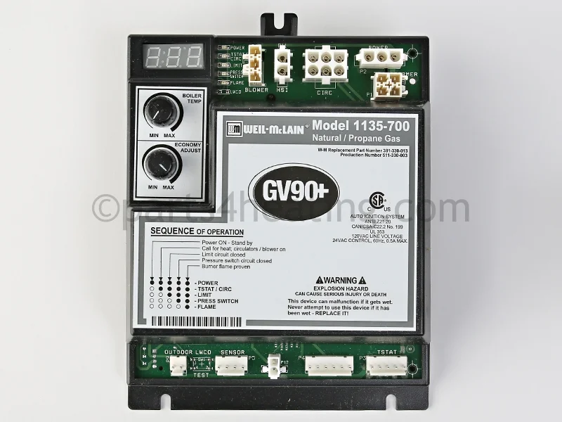 Weil-McLain381330013Control Board Module GV90 Series 2 120VAC Primary 24VAC Secondary