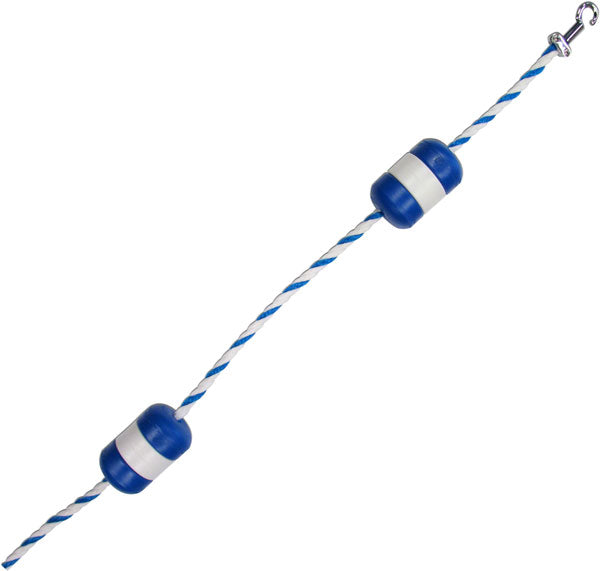 Pool Safety Rope and Float Kit - 16 Feet - 1/2 Inch Blue and White Rope with 3 x 5 Inch Locking Floats