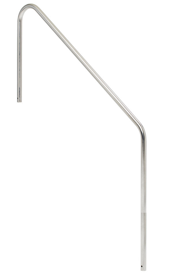 Stair Mounted 2-Bend 6 Foot Pool Hand Rail With 1 Foot Extension Front Marine Grade - 1.90 x .065 Inches