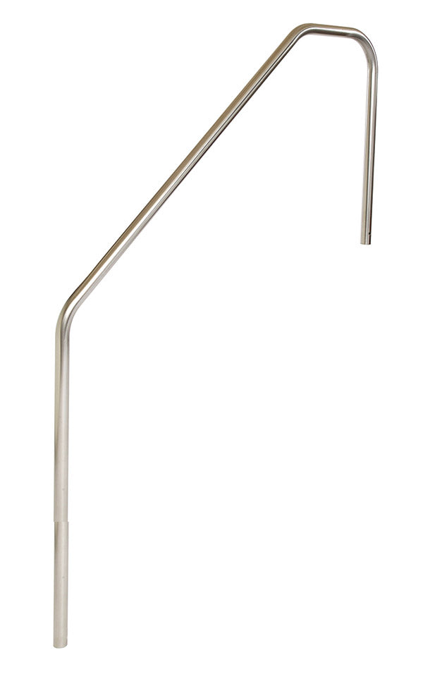 Stair Mounted 3-Bend 5 Foot Pool Hand Rail With 1 Foot Extension Front - 1.90 x .065 Inches - Marine Grade