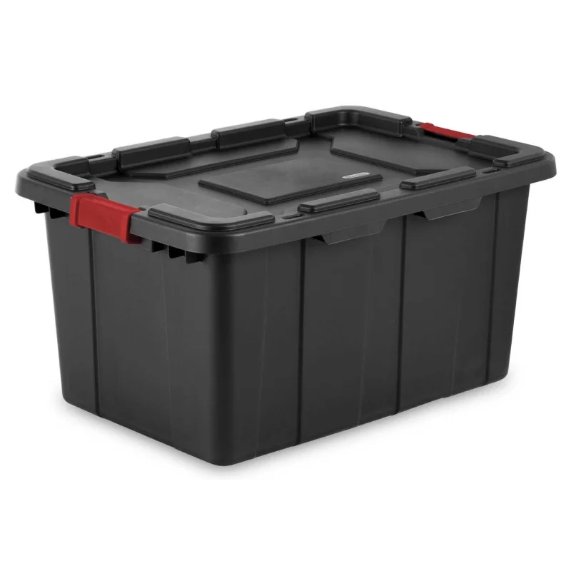 4 Sterilite 27-Gallon Industrial Tote + Sterilite 16-Gallon Lockable Footlocker