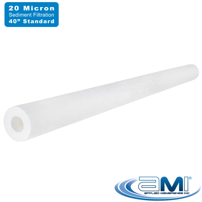 40" Sediment Water Filter | 20 Micron Filtration Rating | Melt-Blown Polypropylene Depth Filter