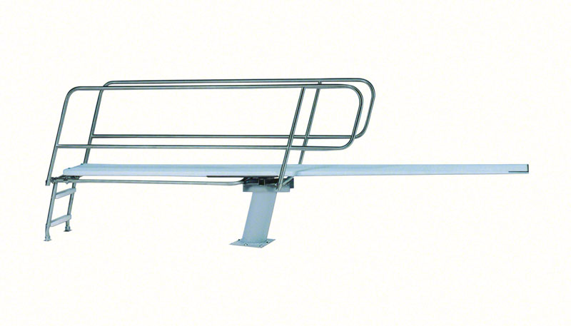 Sportflyte 3/4 Meter Diving Tower With Flanged Pedestal and Rear Ladder - Includes Anchors, Fulcrum and Rails