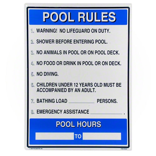 Poolmaster Pool Rules Sign 40326