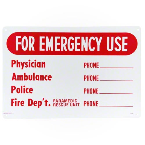 Poolmaster For Emergency Use Sign 40339