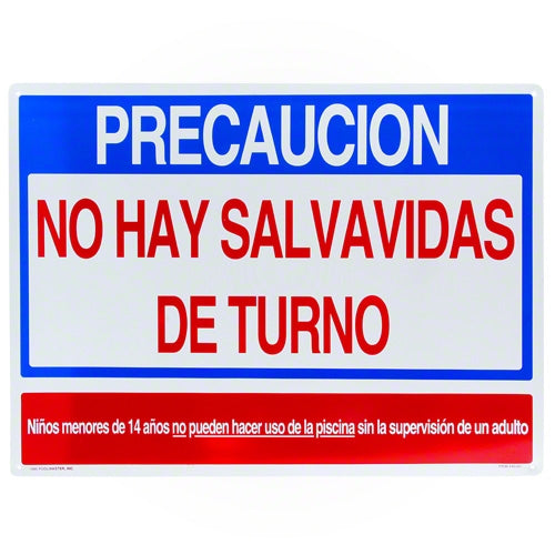 Poolmaster No Life Guard On Duty Sign 40381 - Spanish