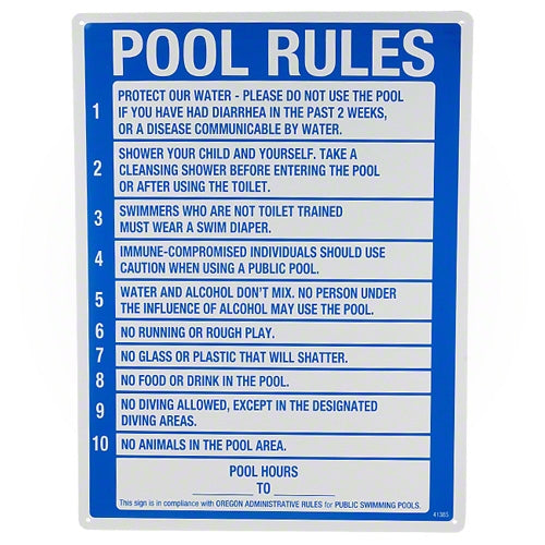 Poolmaster Pool Rules 41385