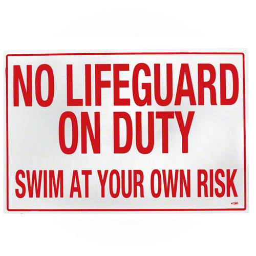 Poolmaster No Lifeguard on Duty Sign 41389