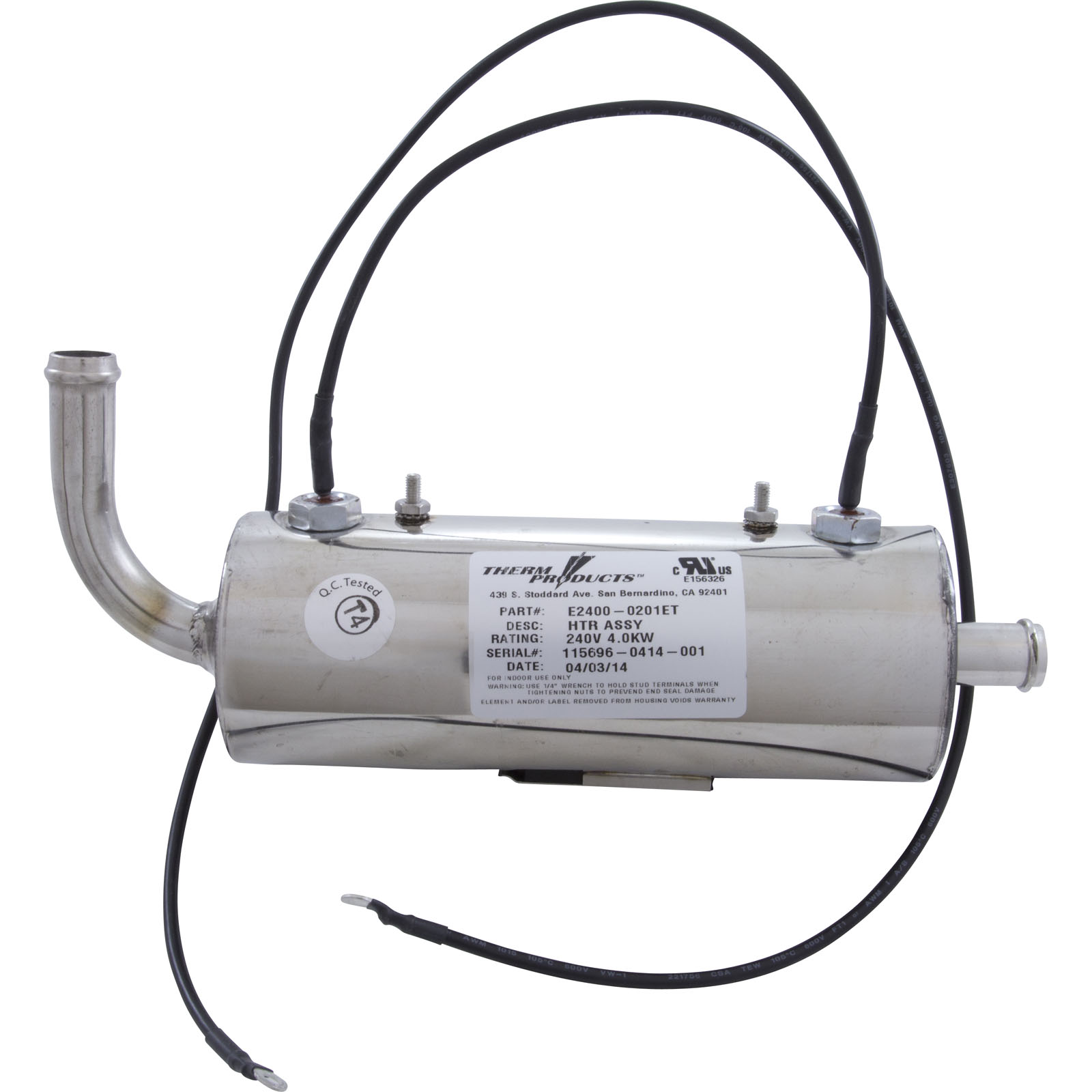 Heater, LowFlow, Caldera Repl, 3″ x 12″, 230v, 4.0kW, Generic | E2400-0201ET