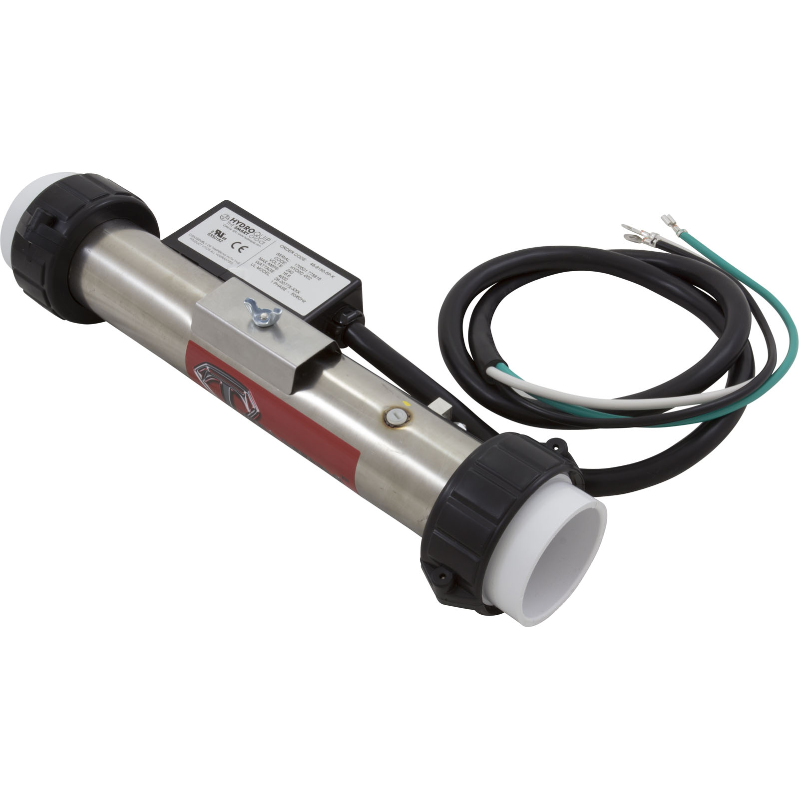 Heater, FloThru, Artic Spas Repl, 12″x2″, 4.0kW, 230v, w/Cord, Gen | 48-9150-5P-K