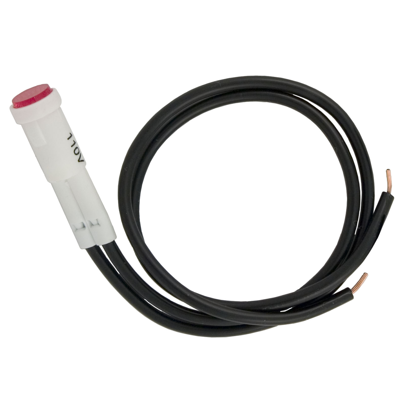 Indicator Light, 115v, 1/4 Hole Size, Push Thru, Red | NL2950CWL2R