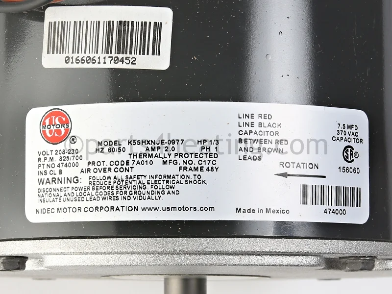 Pentair473785Fan Motor with Acorn Nut Kit