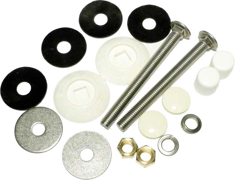 Residential Diving Board Bolt Kit 1/2 Inch x 5-1/2 Inch - Stainless Steel - White