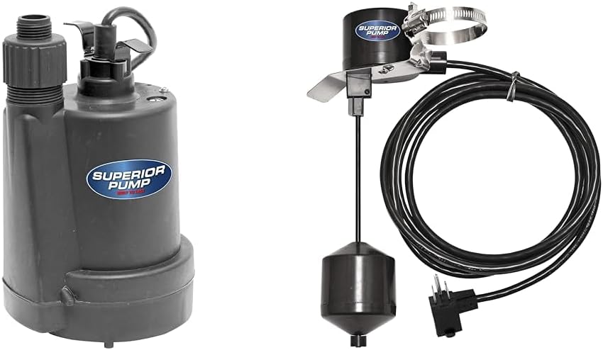 91029 Superior Pump 1/5 HP Thermoplastic Submersible Water Drain Pump | 1560 GPH91029 Superior Pump 1/5 HP Thermoplastic Submersible Water Drain Pump | 1560 GPH