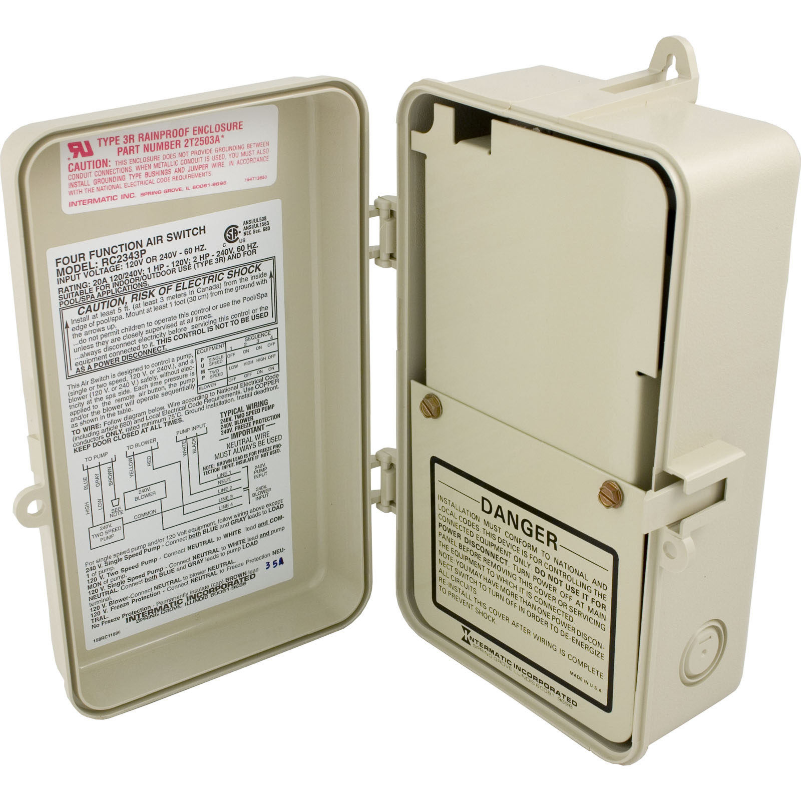 Air Control Box, Intermatic, 115v/230v, Four Function | RC2343P