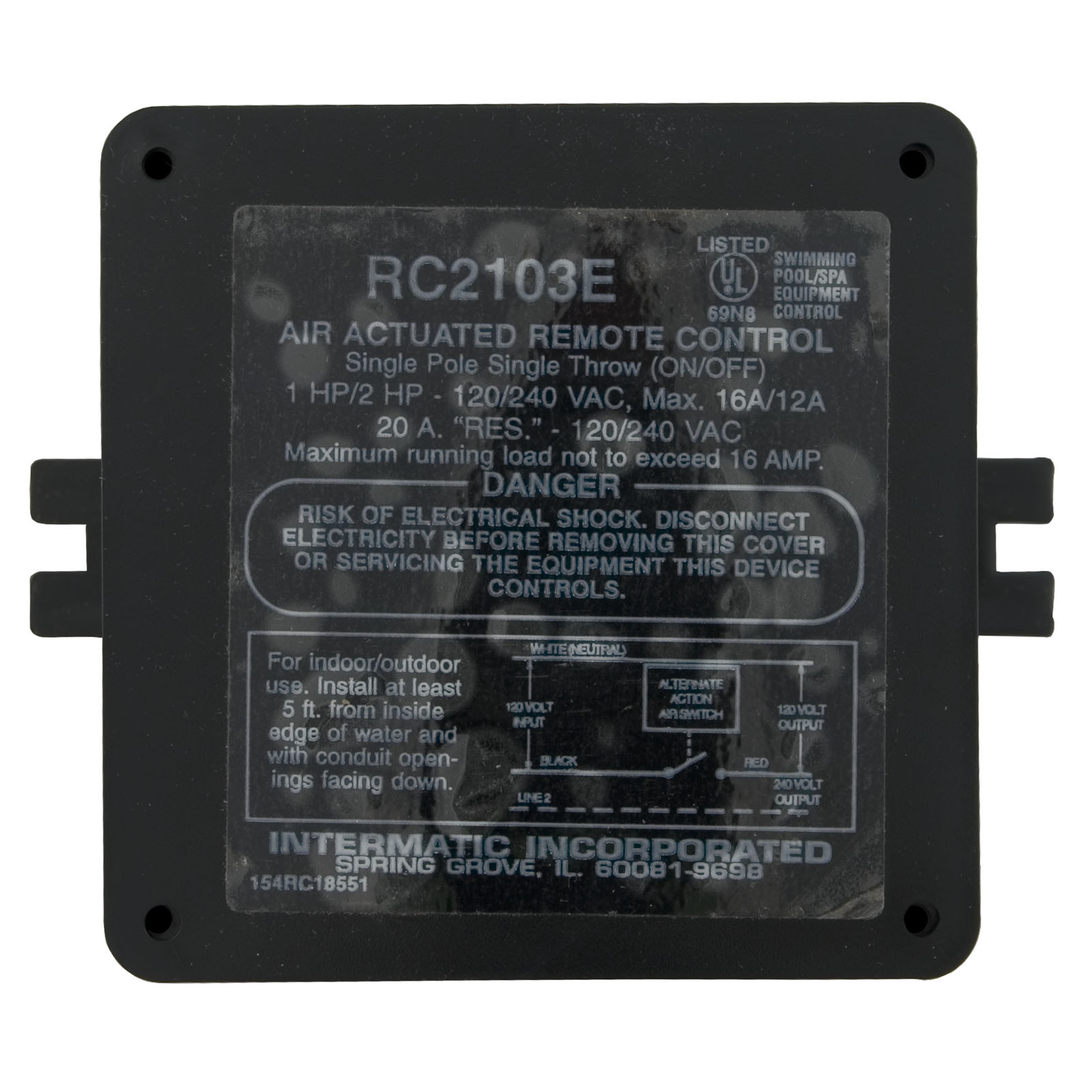 Air Control Box, Intermatic, 115v/230v, One Circuit, On/Off | RC2103E