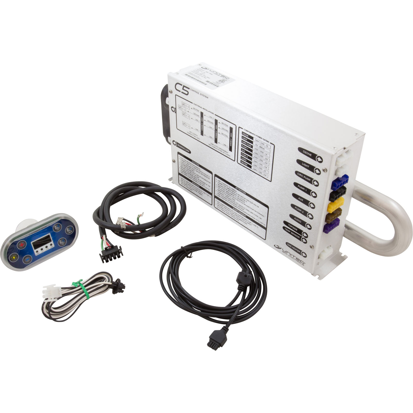 Control, United Spa C5-L Low Flow, P1, P2, Aux, CP, 115/230v, T7S | CL107S