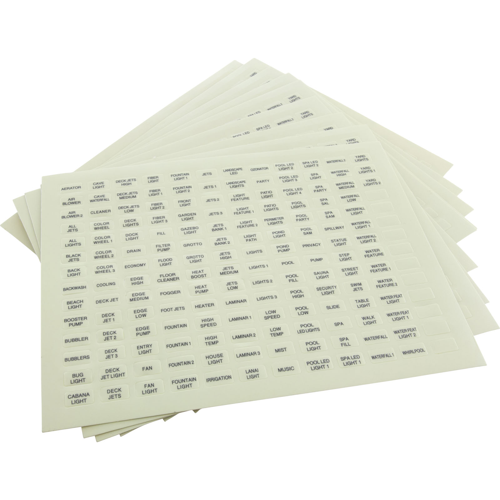 Label, Pentair, IntelliTouch, Outdoor Ctrl Panel, Set of 10 |520283