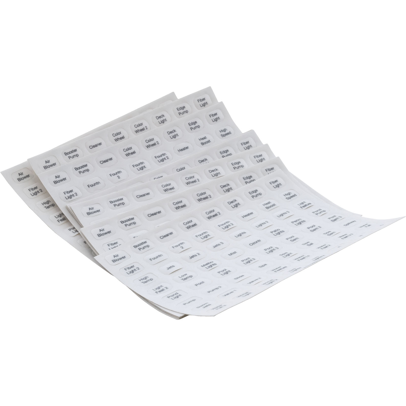 Label, Pentair, EasyTouch, Indoor Control Panel, Set of 10 |520658