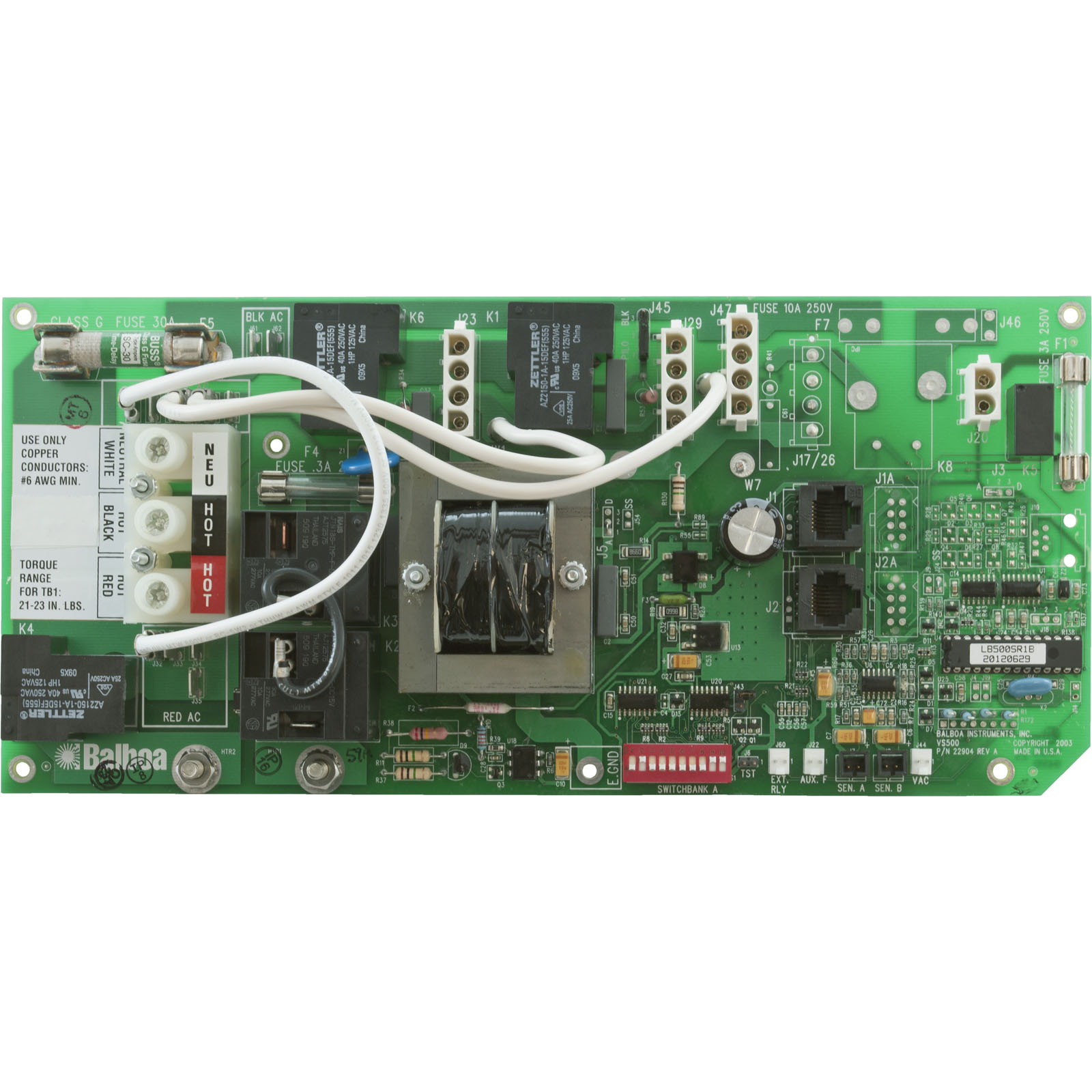 Balboa Leisure Bay 500S Circuit Board — 53409 — Smart S-3 / Genius G-2.5 / G-3 Series Spa Control