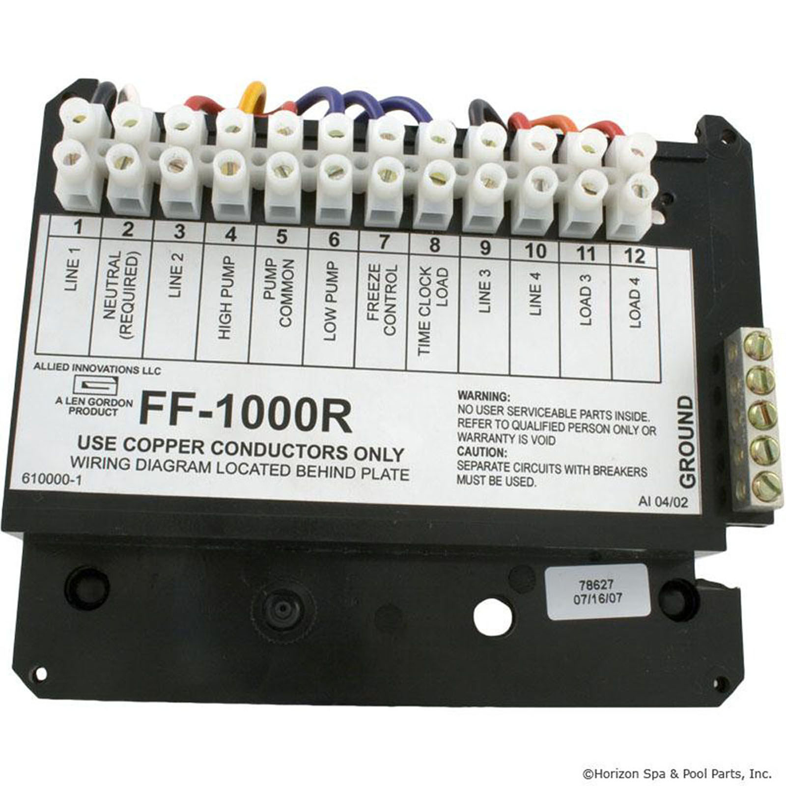 Internal Repl Assembly, Len Gordon, FF1000R, 20A, 115v | 810000-0