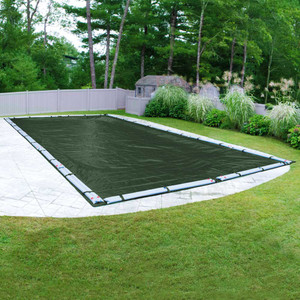Swimline Supreme Guard 18' X 36' Rectangular Left Step In-Ground Solid Pool Cover, with 5' Overlap, CO122341LS