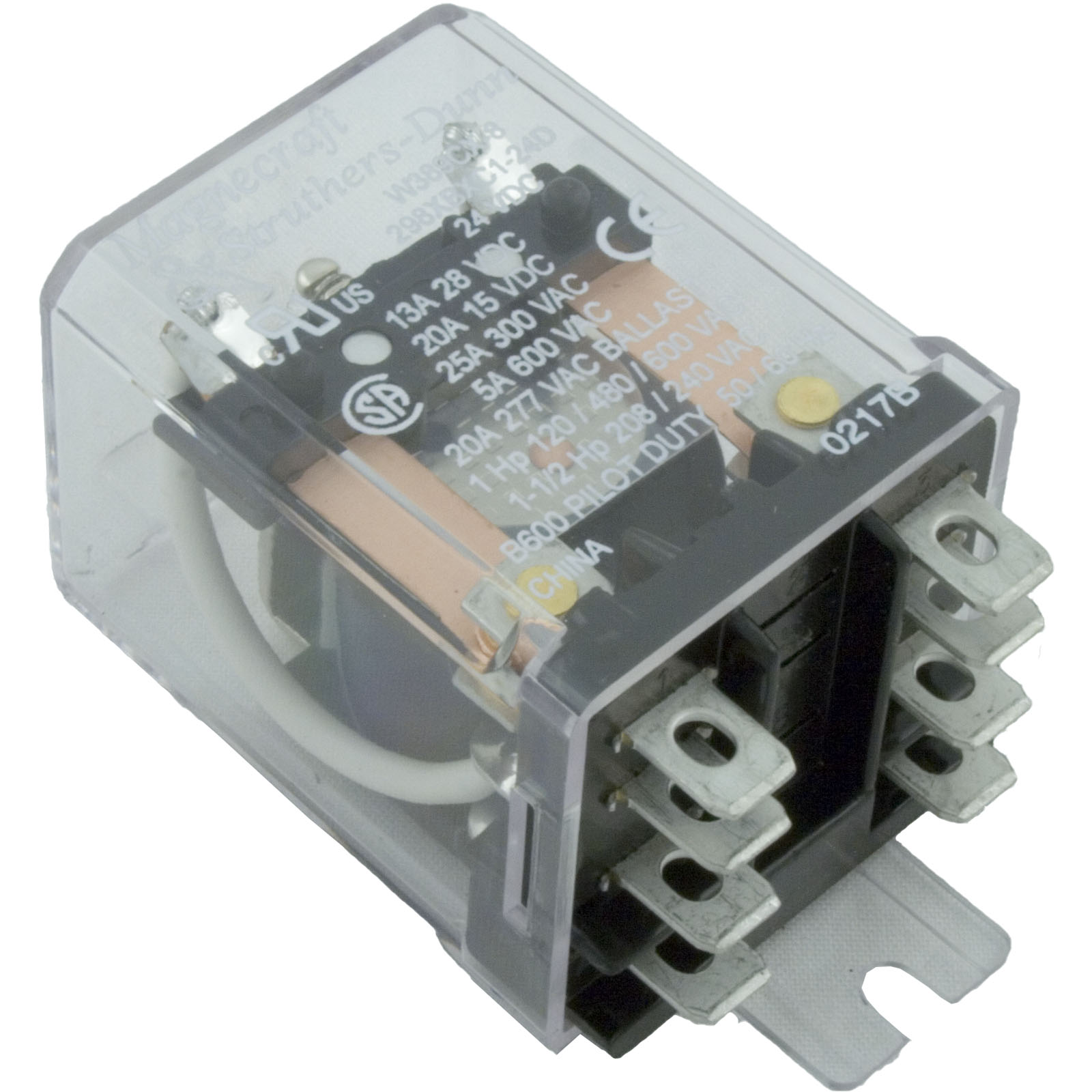 Relay, Dayton, DPDT, 15A, 24vdc, Coil, Dustcover | 2A545