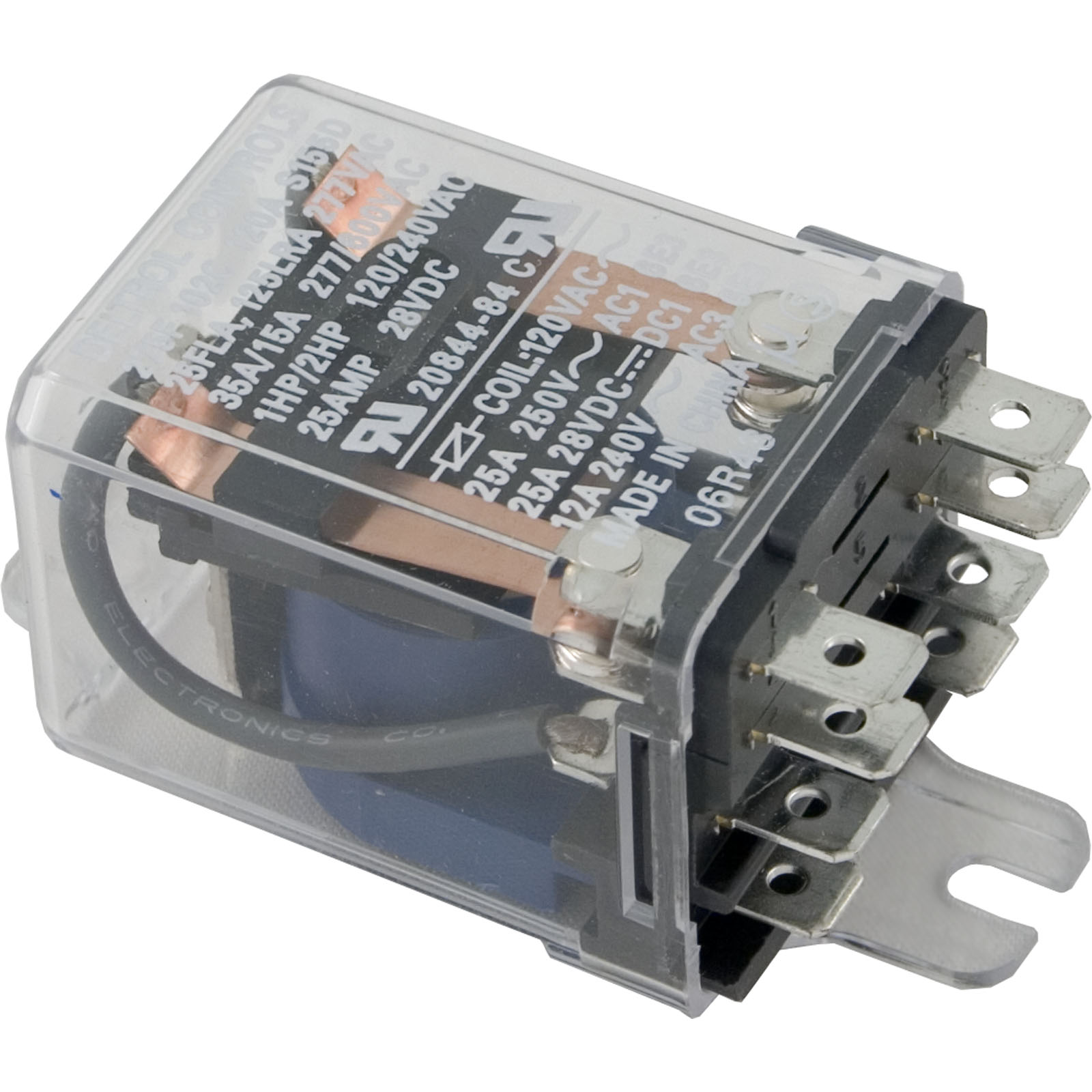 Relay, Deltrol Controls, DPDT, 30A, 115v, Coil, Dustcover | 20844-84