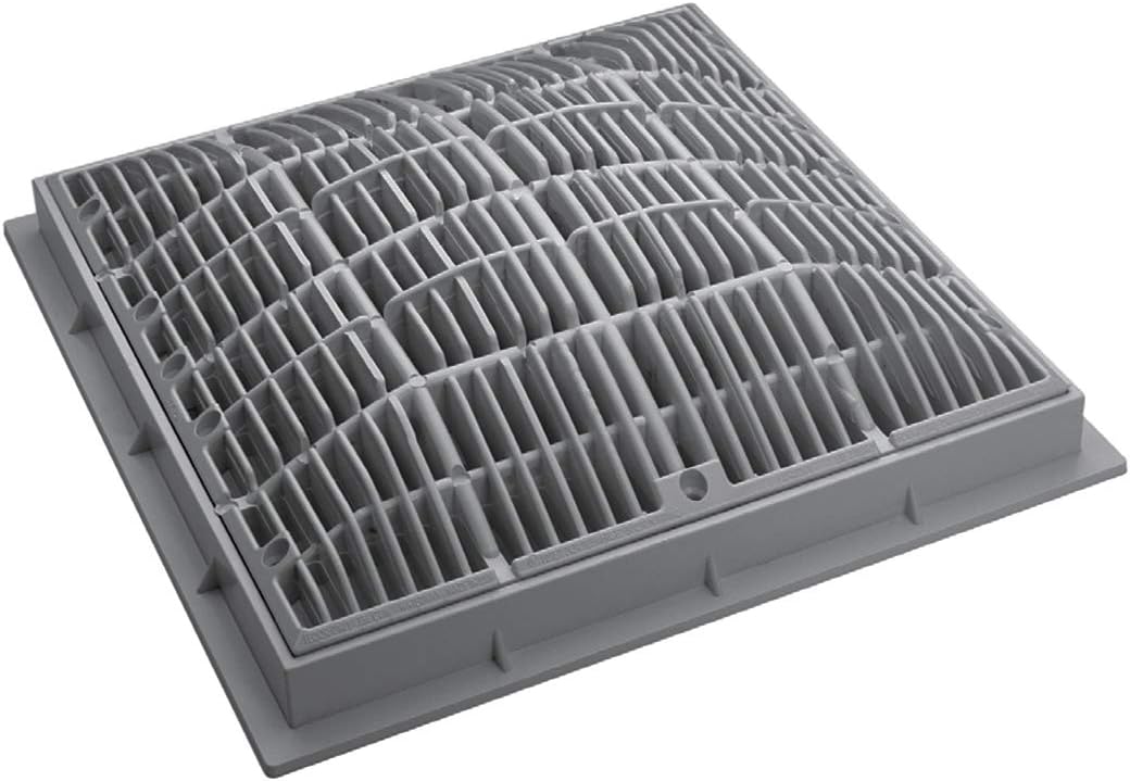 Waterway | SG6404727V | 12" x 12" Gray Anti-Vortex Main Drain Frame & Grate