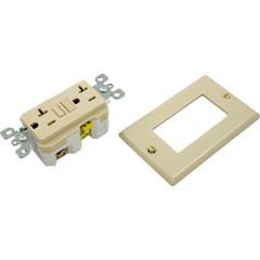 Leviton GFCI, Leviton, 20A, SPST, Plugface, Ivory | GFNT2-I