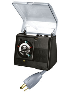 Intermatic Black Heavy Duty Above Ground Pool Pump Timer with Twist Lock Plug and Receptacle, P1131