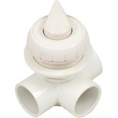 Waterway Plastics Diverter Valve, WW, 1", 3 Port, Top Mount, Horizontal, White | 600-4330