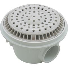 Waterway Plastics Main Drain, WW Anti Vortex, 8" Round, Gun, 2"s, Side, White | 640-2520 V